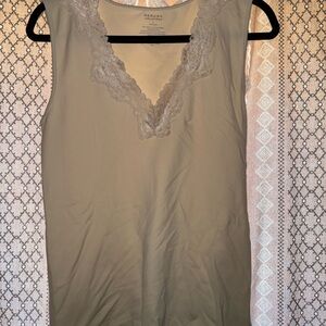 Merona Tan Lace Trim Tank Top